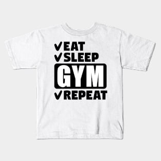 Eat, sleep, gym, repeat Kids T-Shirt